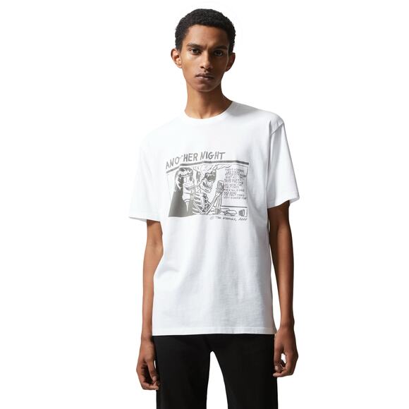 NWOT THE KOOPLES PARIS Mens Printed White T-Shirt with Skull Motif